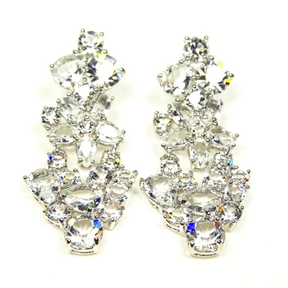 KATE SPADE Gold Plated Clear Crystals Dangle Earrings
